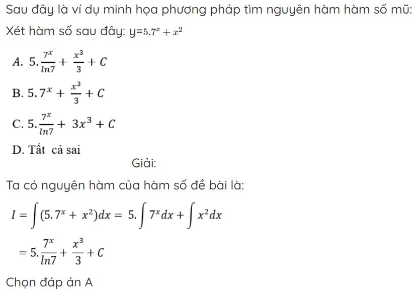 Công Thức Nguyên Hàm